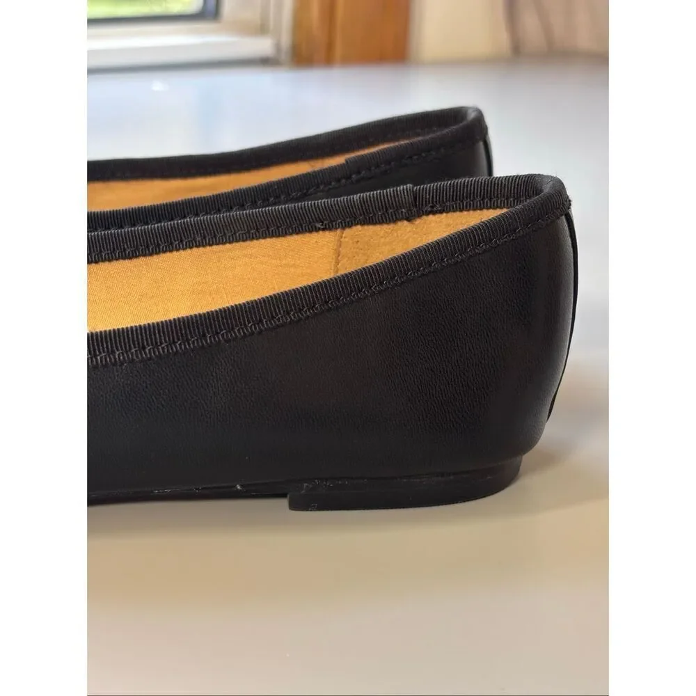 J. Crew Ballet flats black bow size 8